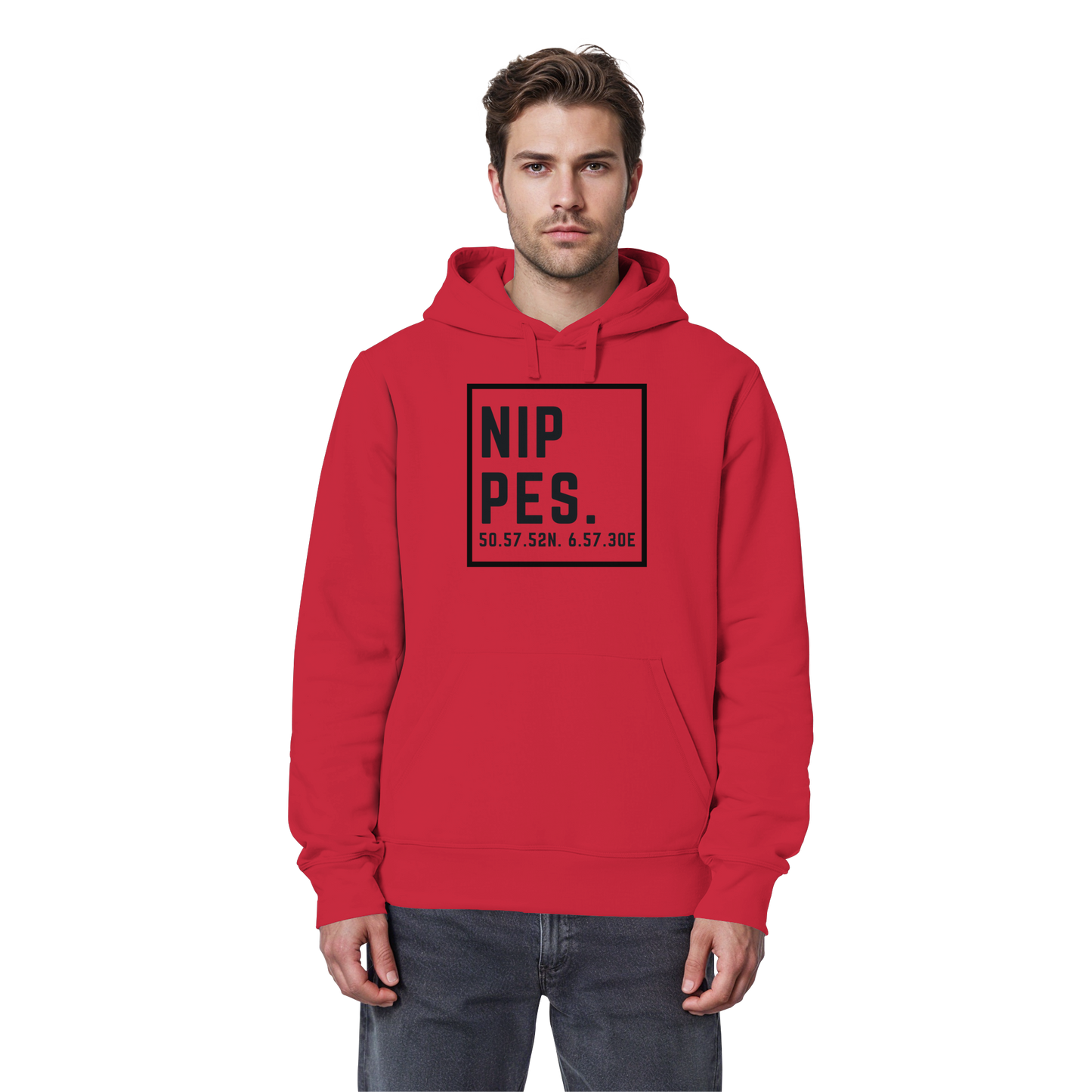 Nippes Koordinaten (großer Druck auf der Brust) - Organic Basic Hoodie