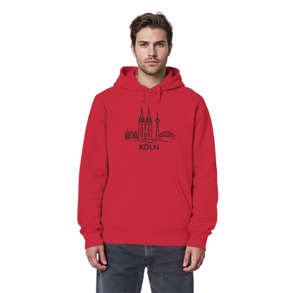Köln Skyline (großer Druck auf der Brust) - Organic Basic Hoodie