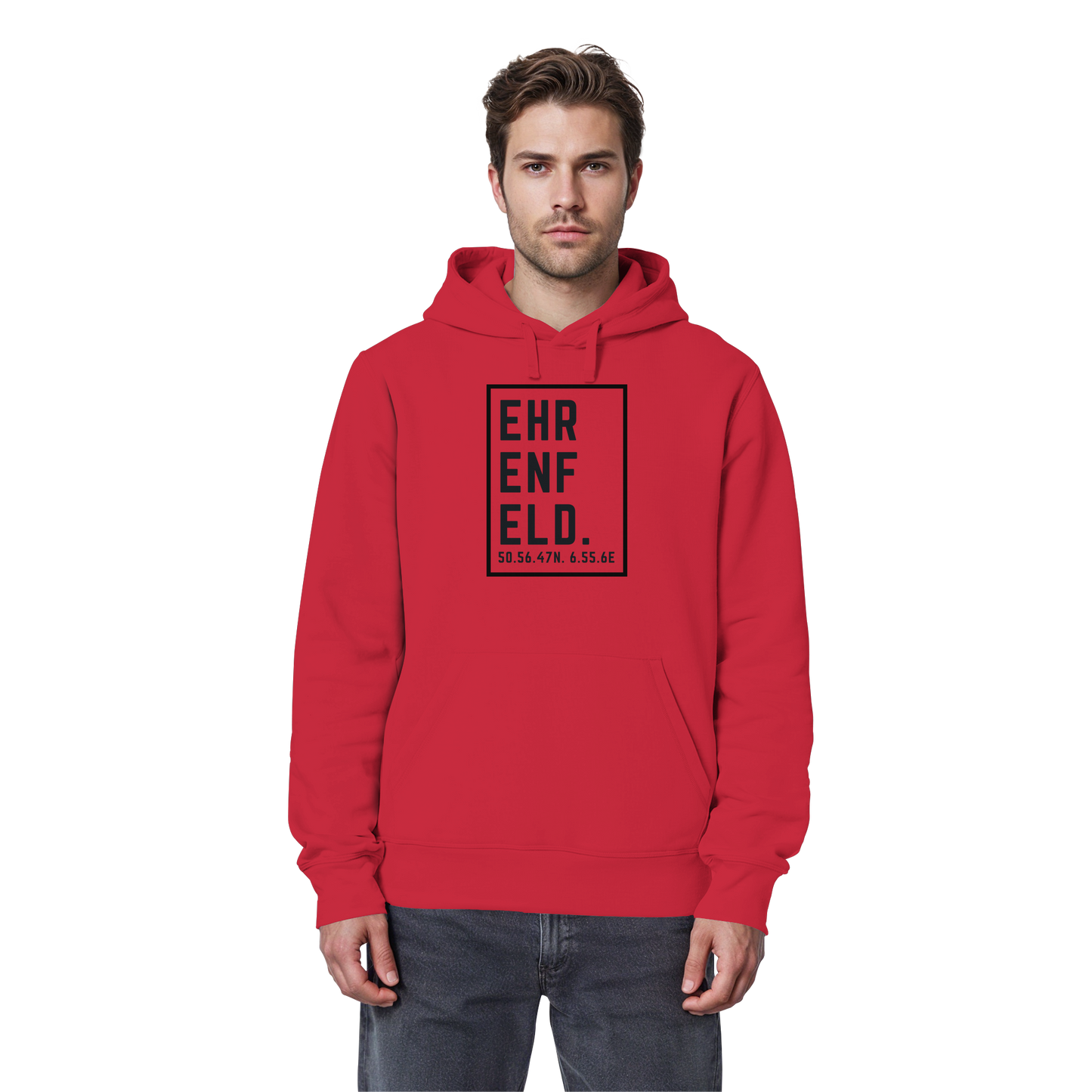 Ehrenfeld Koordinaten (großer Druck auf der Brust) - Organic Basic Hoodie