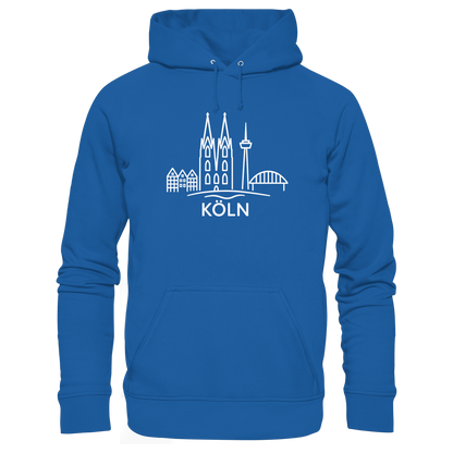 Köln Skyline (großer Druck auf der Brust) - Organic Basic Hoodie