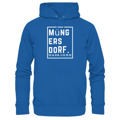 Müngersdorf Koordinaten (großer Druck auf der Brust) - Organic Basic Hoodie