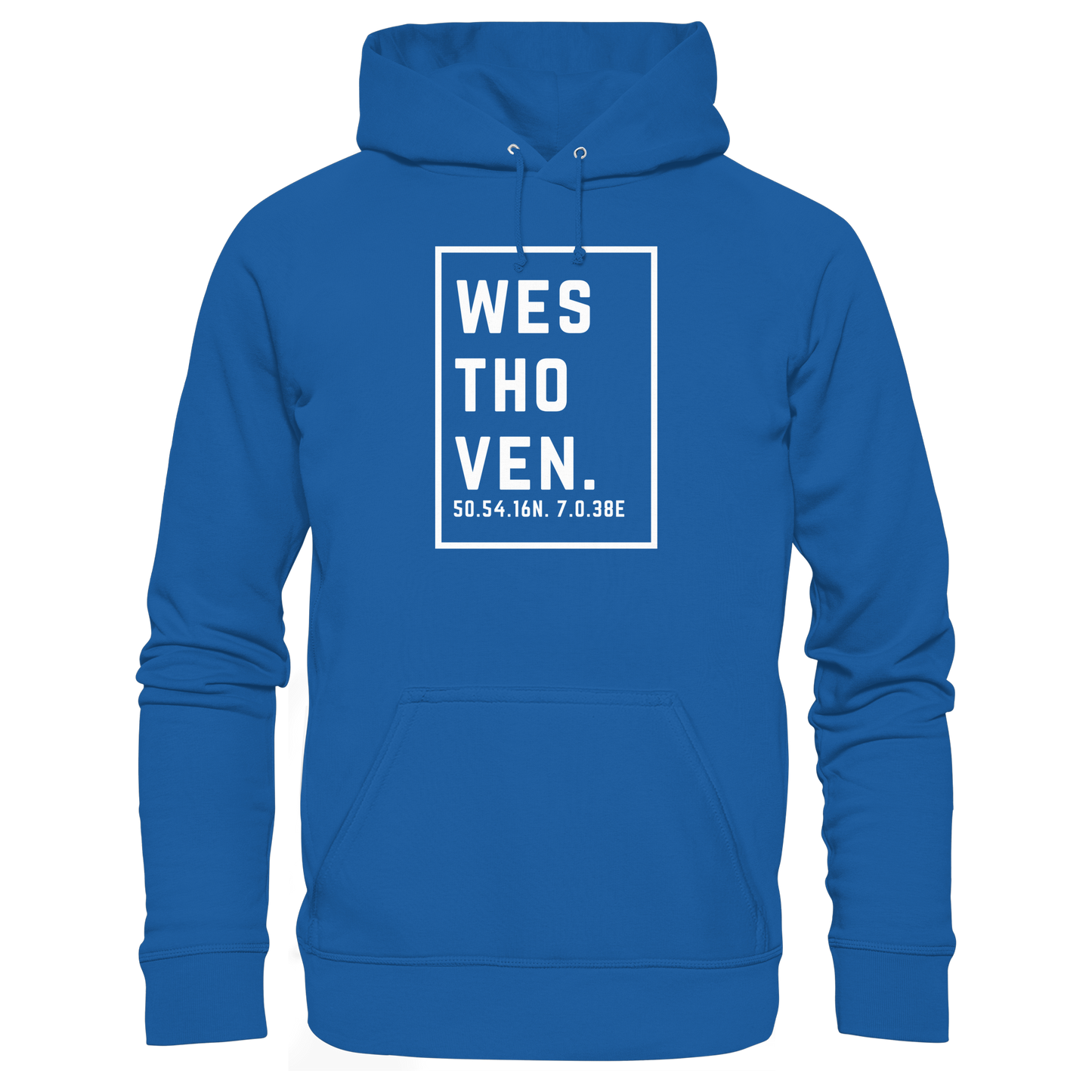 Westhoven Koordinaten (großer Druck auf der Brust) - Organic Basic Hoodie