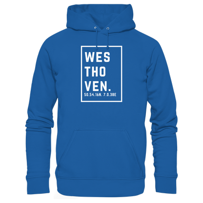 Westhoven Koordinaten (großer Druck auf der Brust) - Organic Basic Hoodie
