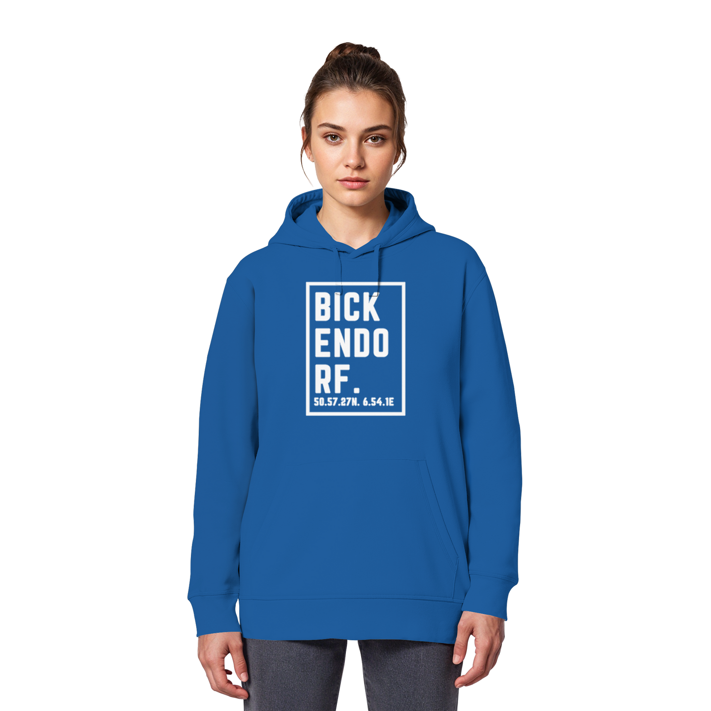 Bickendorf Koordinaten (großer Druck auf der Brust) - Organic Basic Hoodie