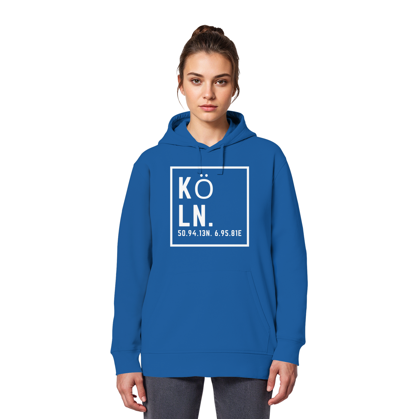 Köln Koordinaten (großer Druck auf der Brust) - Organic Basic Hoodie