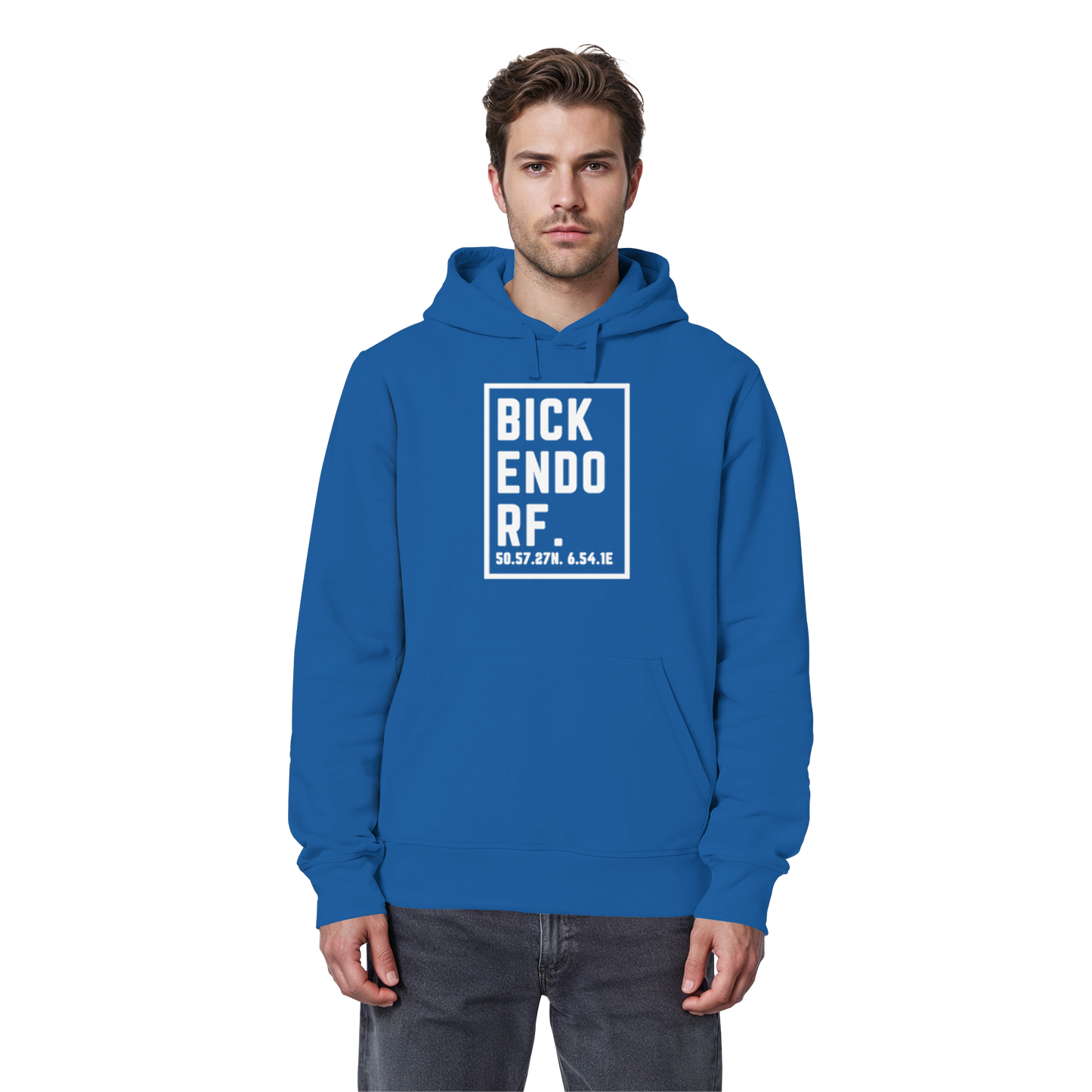 Bickendorf Koordinaten (großer Druck auf der Brust) - Organic Basic Hoodie