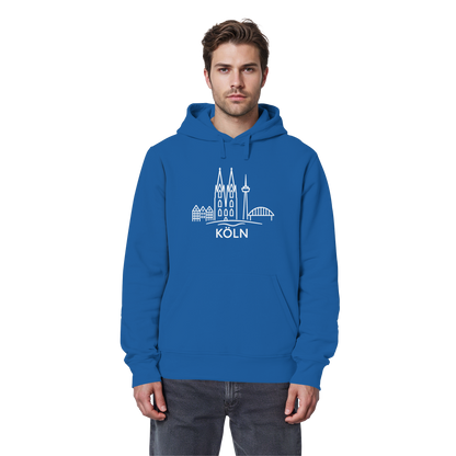 Köln Skyline (großer Druck auf der Brust) - Organic Basic Hoodie