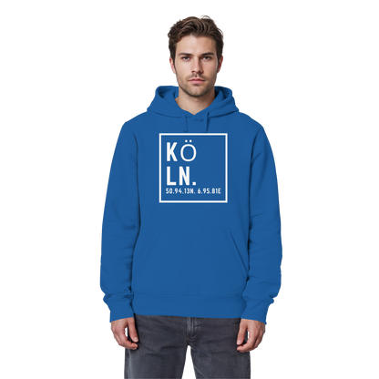Köln Koordinaten (großer Druck auf der Brust) - Organic Basic Hoodie