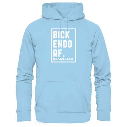 Bickendorf Koordinaten (großer Druck auf der Brust) - Organic Basic Hoodie