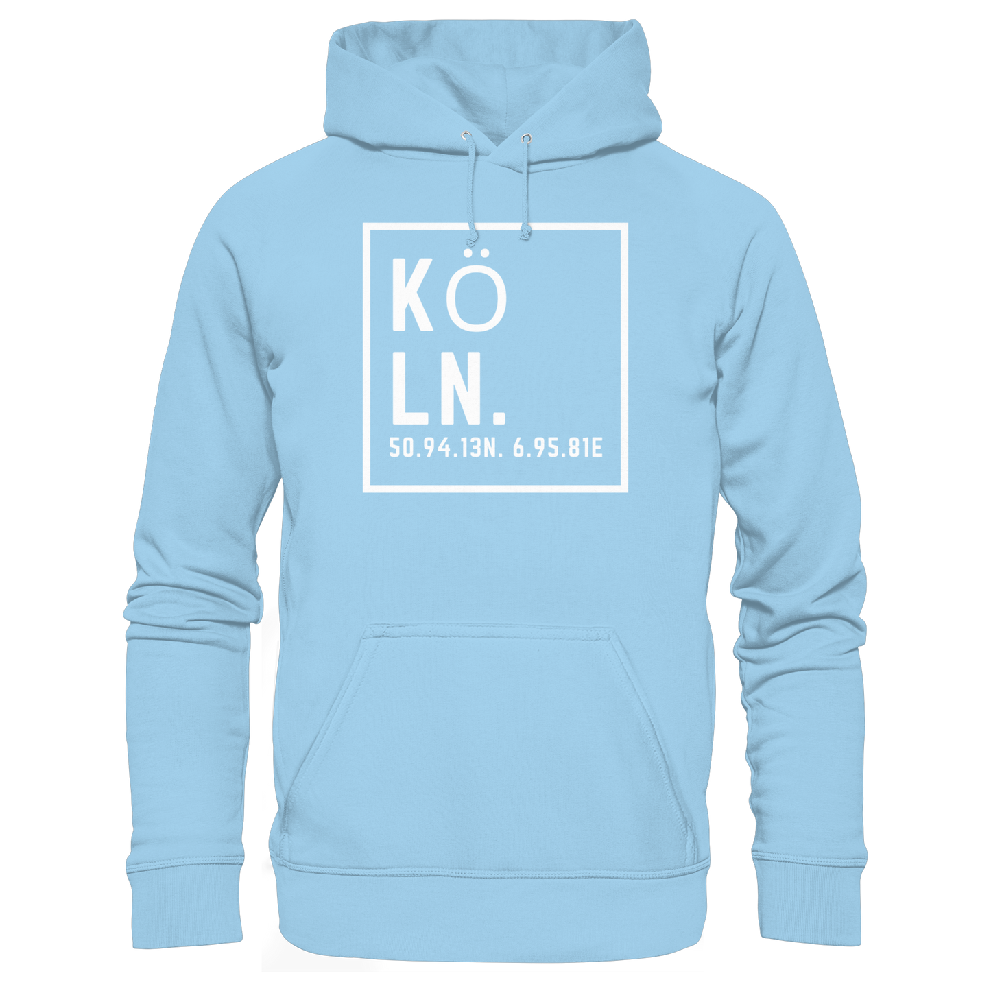 Köln Koordinaten (großer Druck auf der Brust) - Organic Basic Hoodie