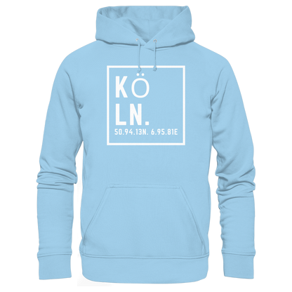 Köln Koordinaten (großer Druck auf der Brust) - Organic Basic Hoodie