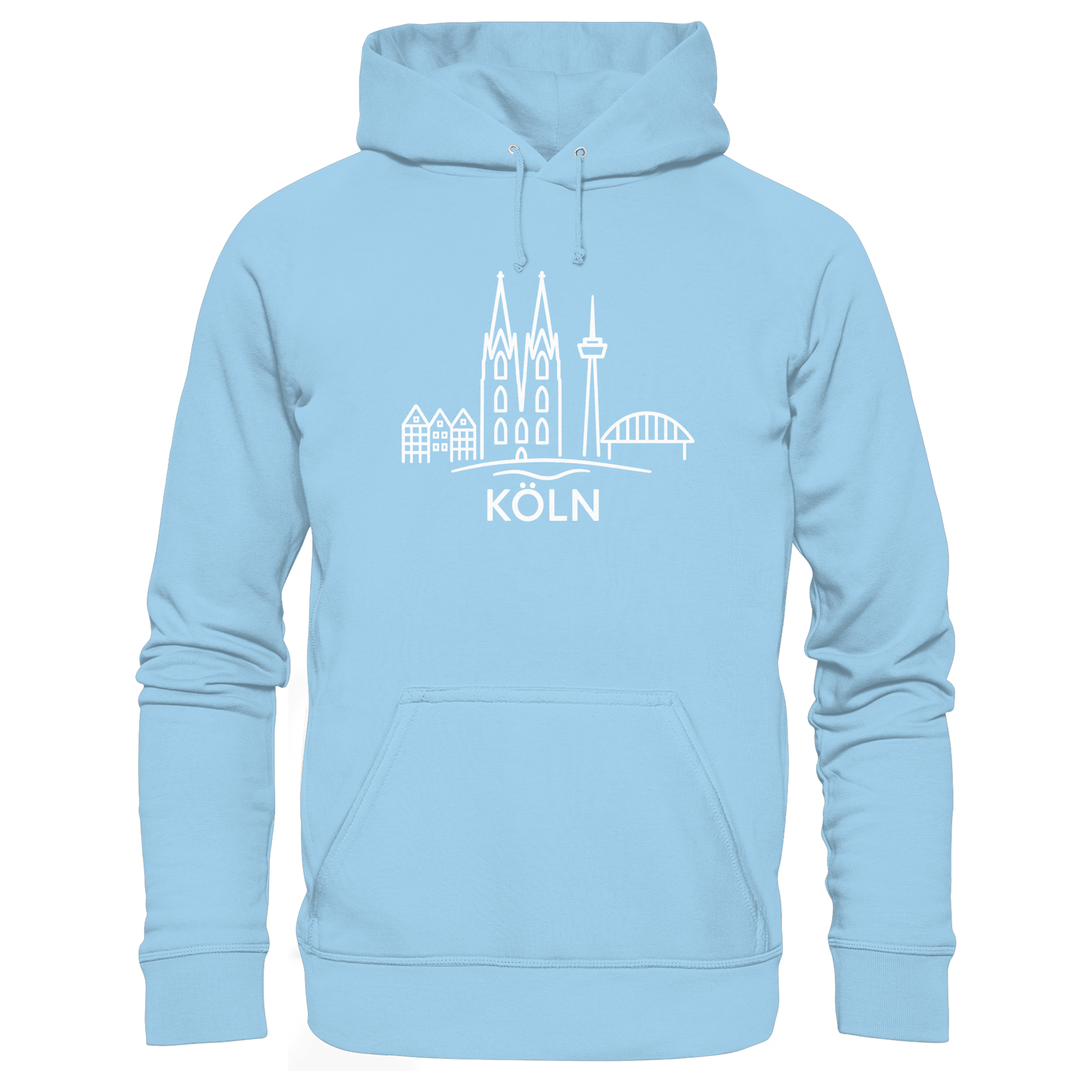 Köln Skyline (großer Druck auf der Brust) - Organic Basic Hoodie