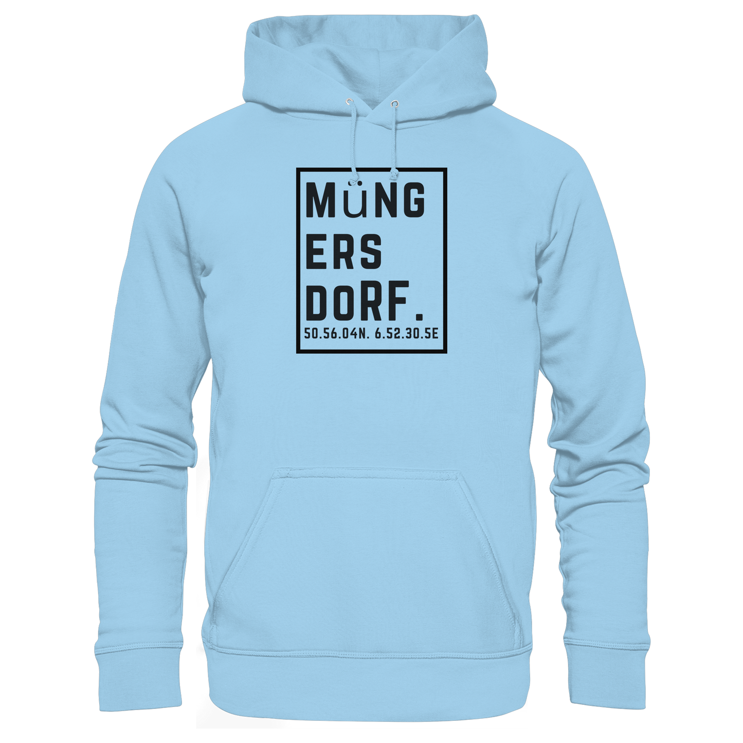 Müngersdorf Koordinaten (großer Druck auf der Brust) - Organic Basic Hoodie
