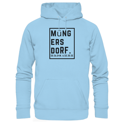 Müngersdorf Koordinaten (großer Druck auf der Brust) - Organic Basic Hoodie