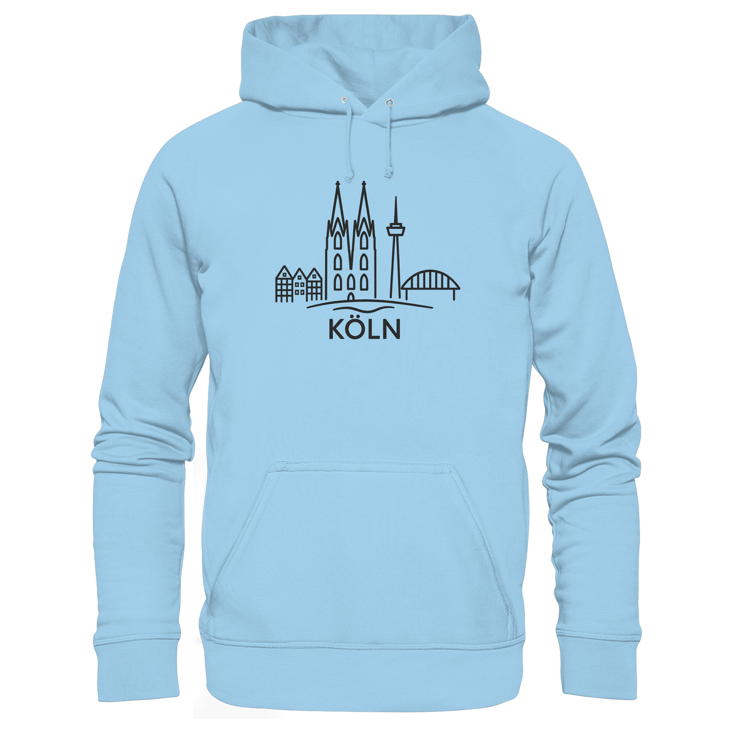 Köln Skyline (großer Druck auf der Brust) - Organic Basic Hoodie