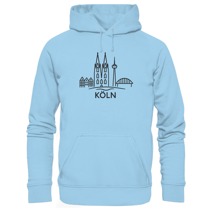 Köln Skyline (großer Druck auf der Brust) - Organic Basic Hoodie