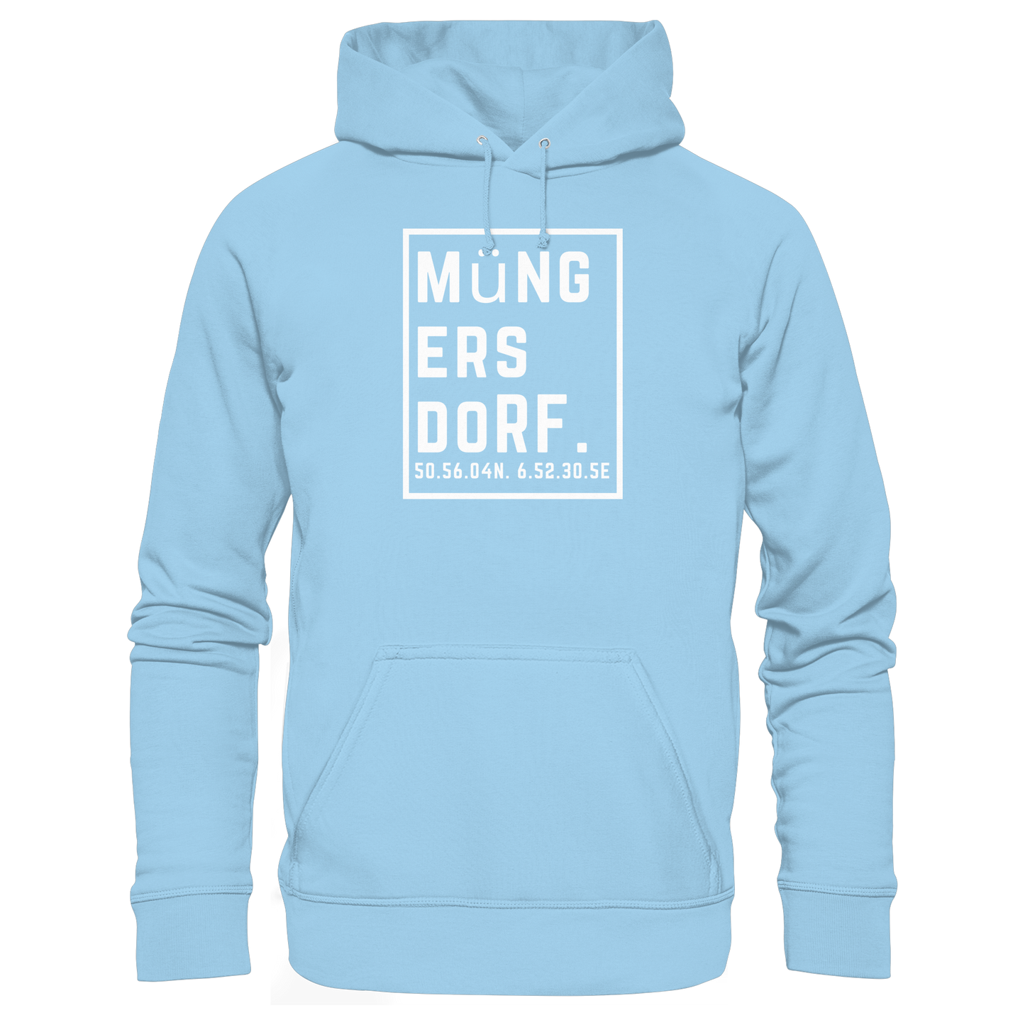 Müngersdorf Koordinaten (großer Druck auf der Brust) - Organic Basic Hoodie