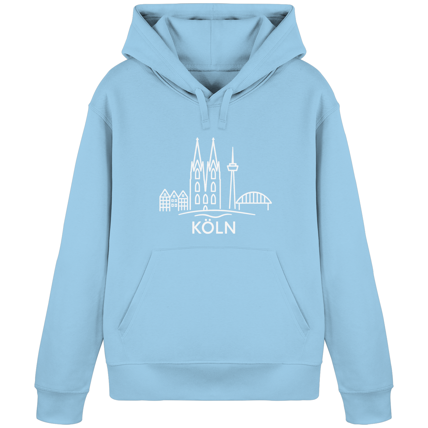 Köln Skyline (großer Druck auf der Brust) - Organic Basic Hoodie
