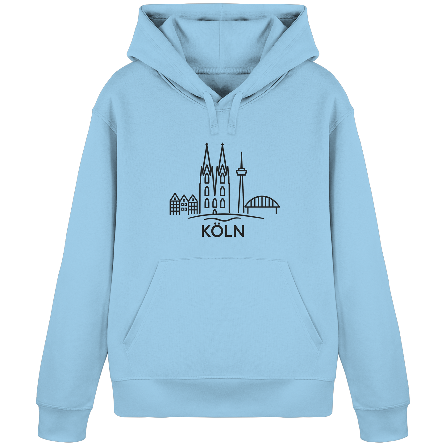Köln Skyline (großer Druck auf der Brust) - Organic Basic Hoodie