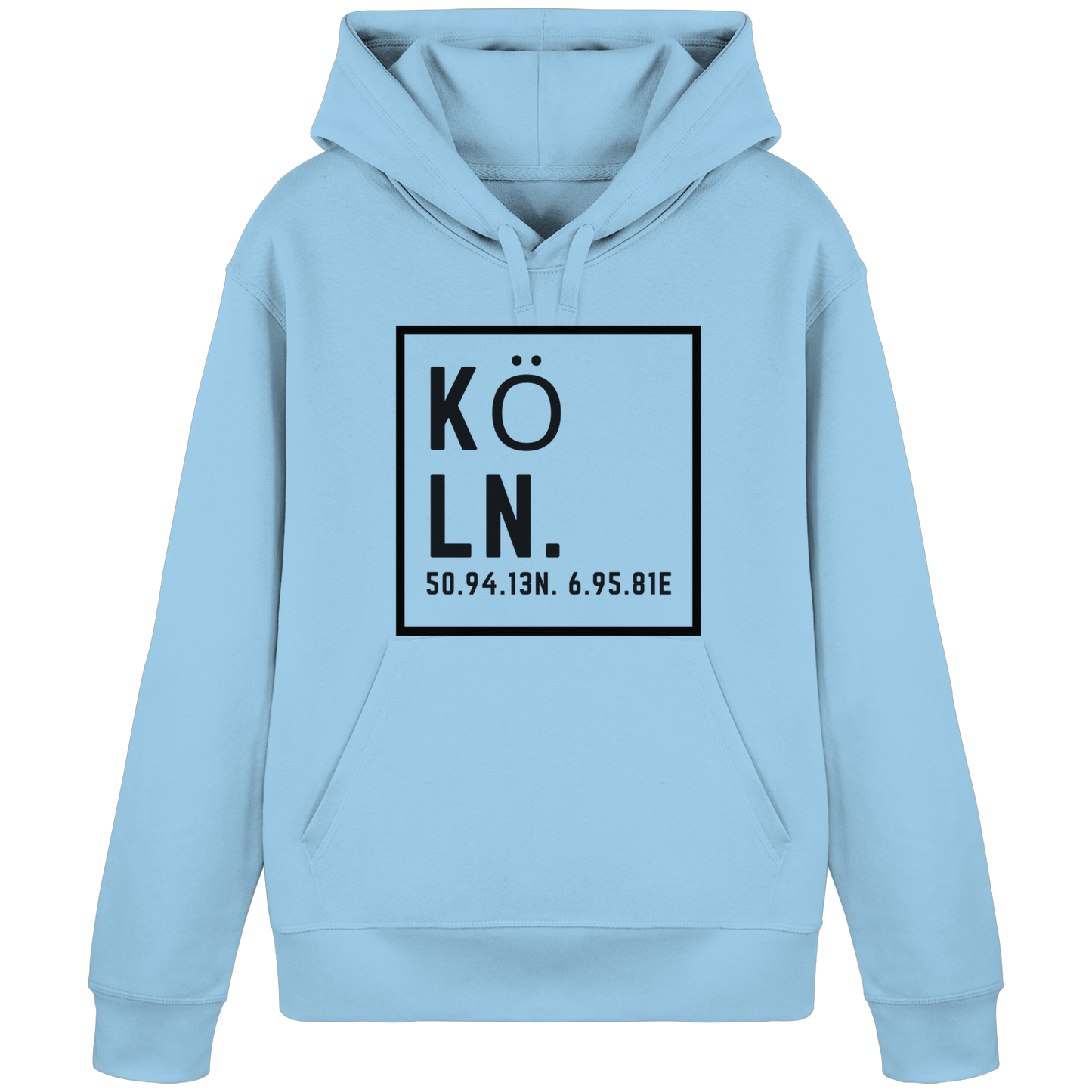 Köln Koordinaten (großer Druck auf der Brust) - Organic Basic Hoodie
