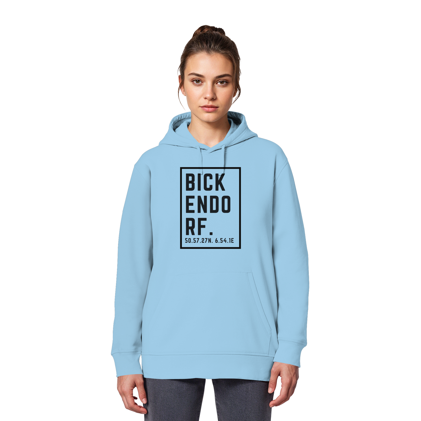 Bickendorf Koordinaten (großer Druck auf der Brust) - Organic Basic Hoodie