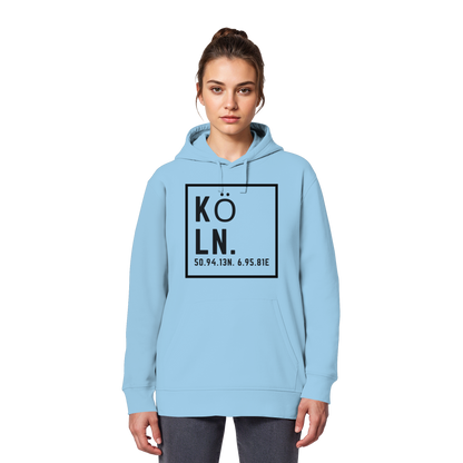 Köln Koordinaten (großer Druck auf der Brust) - Organic Basic Hoodie