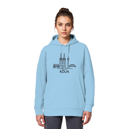 Köln Skyline (großer Druck auf der Brust) - Organic Basic Hoodie