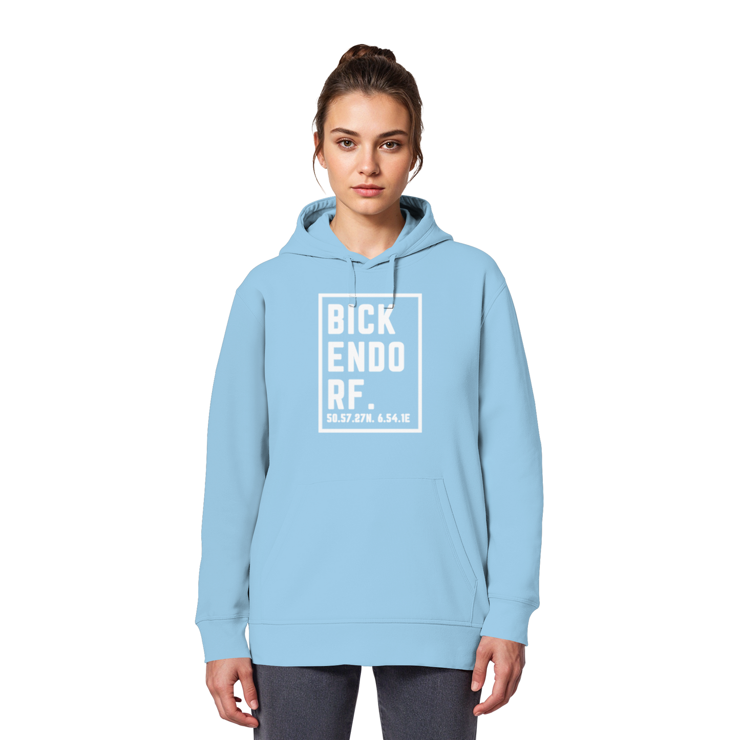 Bickendorf Koordinaten (großer Druck auf der Brust) - Organic Basic Hoodie