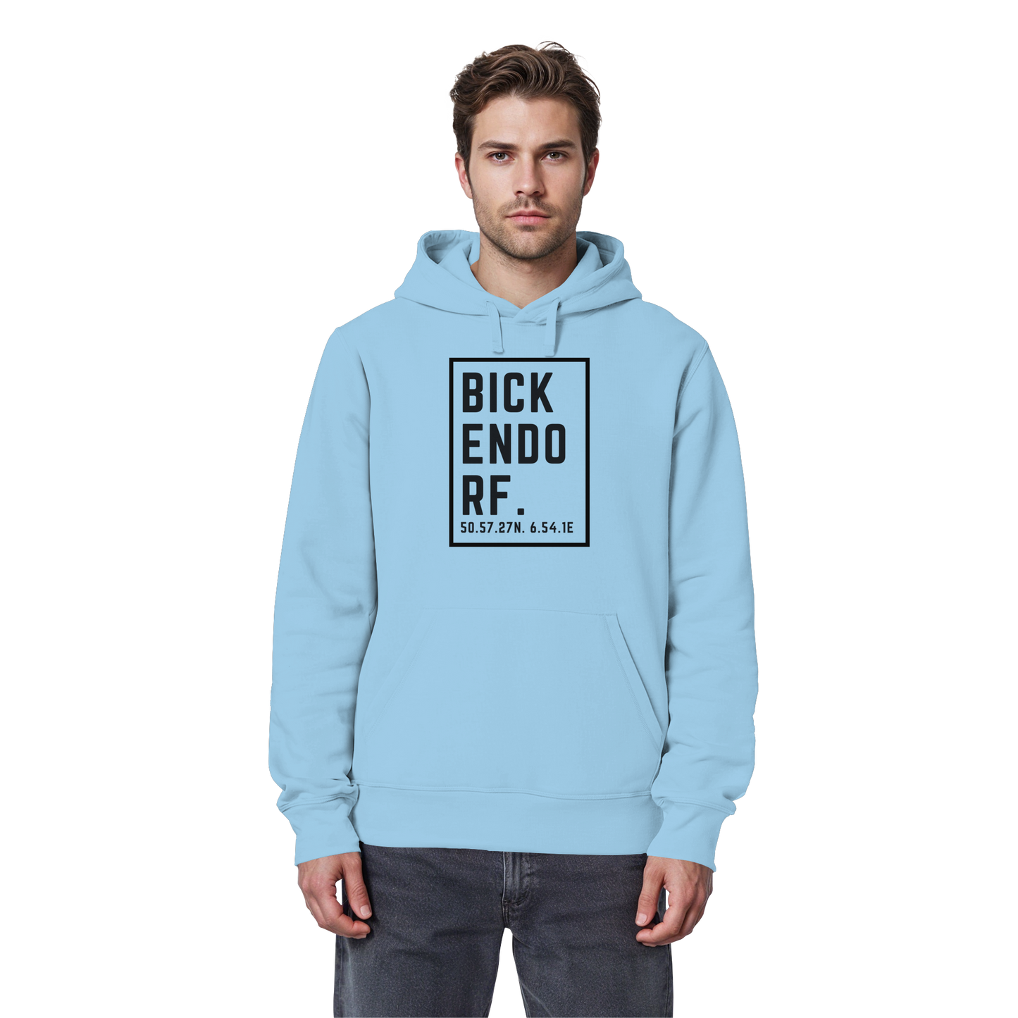 Bickendorf Koordinaten (großer Druck auf der Brust) - Organic Basic Hoodie