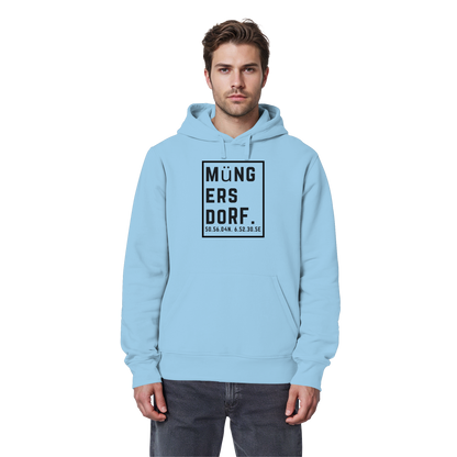 Müngersdorf Koordinaten (großer Druck auf der Brust) - Organic Basic Hoodie