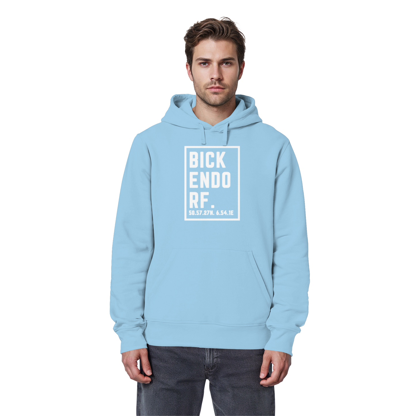 Bickendorf Koordinaten (großer Druck auf der Brust) - Organic Basic Hoodie