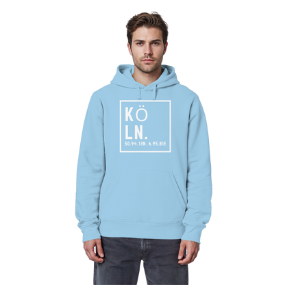Köln Koordinaten (großer Druck auf der Brust) - Organic Basic Hoodie