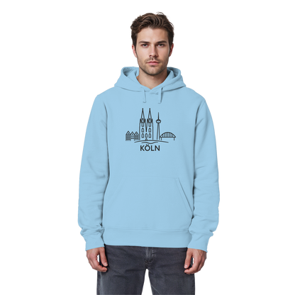 Köln Skyline (großer Druck auf der Brust) - Organic Basic Hoodie