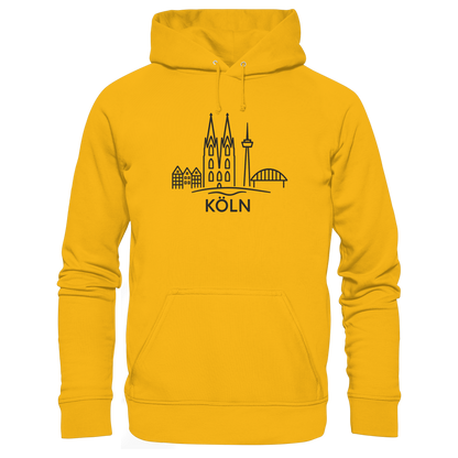 Köln Skyline (großer Druck auf der Brust) - Organic Basic Hoodie