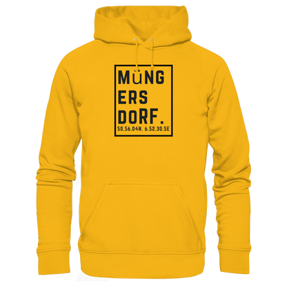 Müngersdorf Koordinaten (großer Druck auf der Brust) - Organic Basic Hoodie