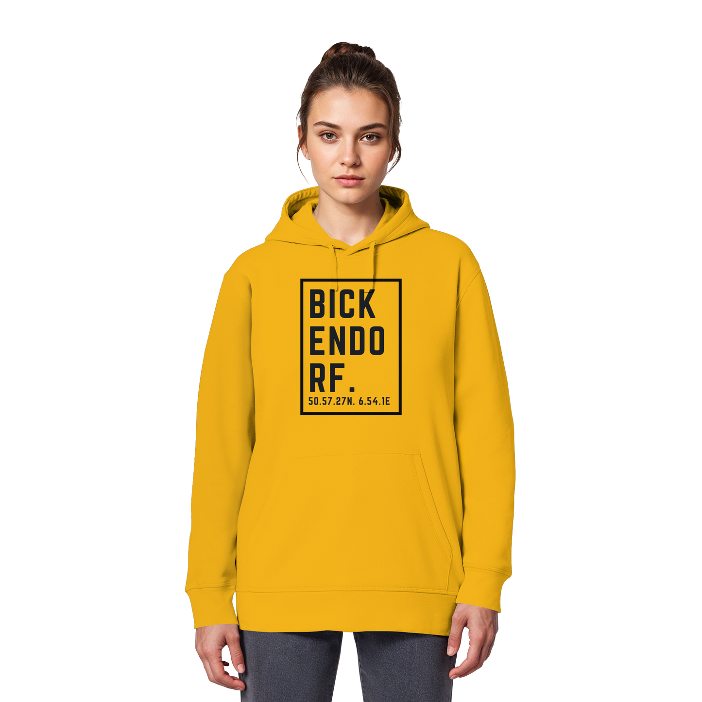 Bickendorf Koordinaten (großer Druck auf der Brust) - Organic Basic Hoodie