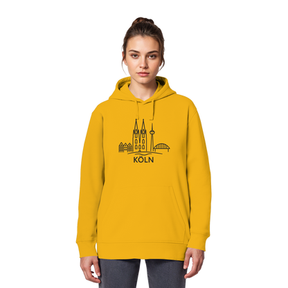 Köln Skyline (großer Druck auf der Brust) - Organic Basic Hoodie