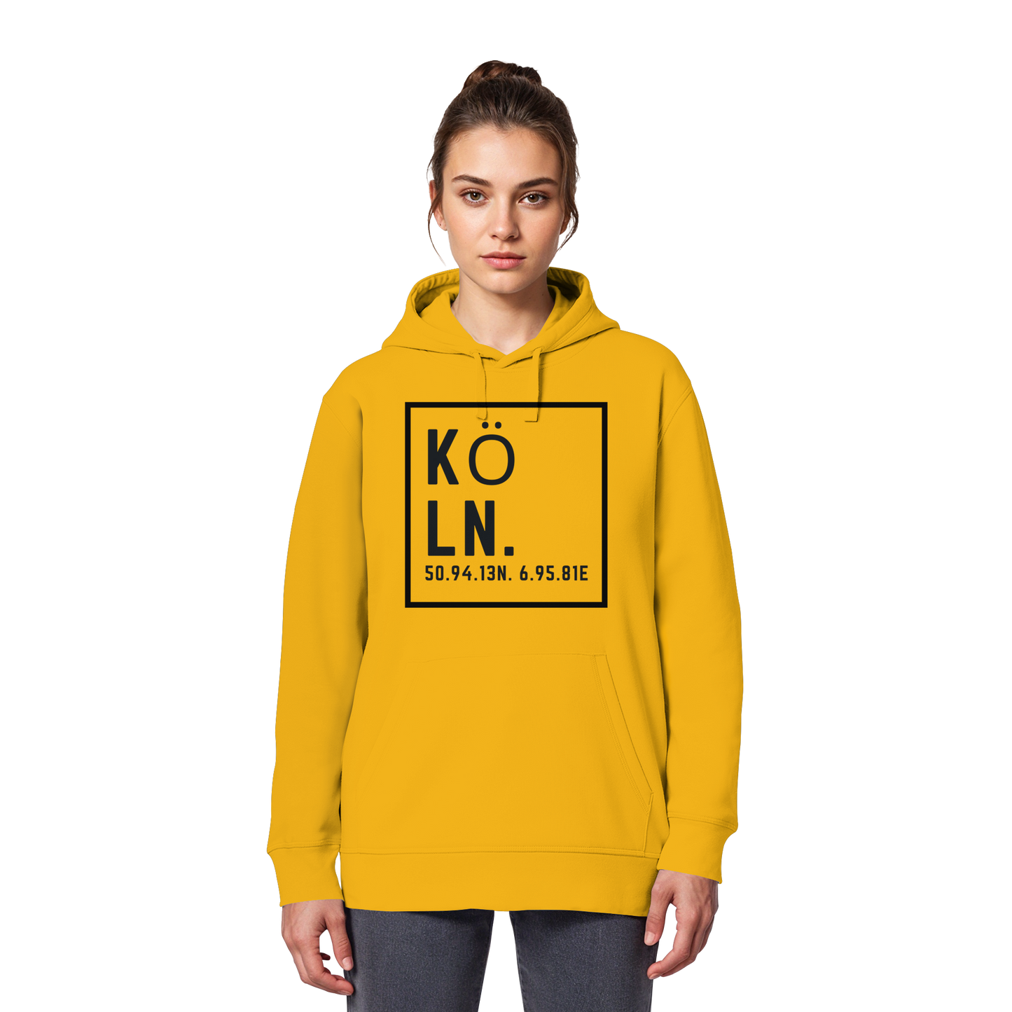 Köln Koordinaten (großer Druck auf der Brust) - Organic Basic Hoodie