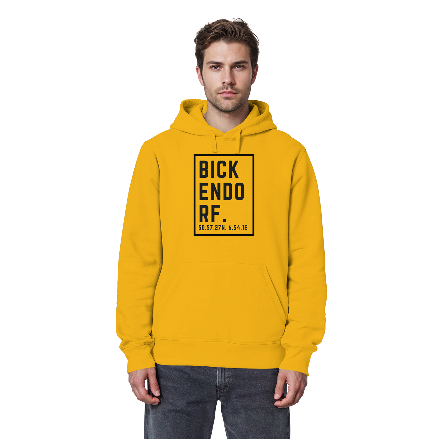 Bickendorf Koordinaten (großer Druck auf der Brust) - Organic Basic Hoodie
