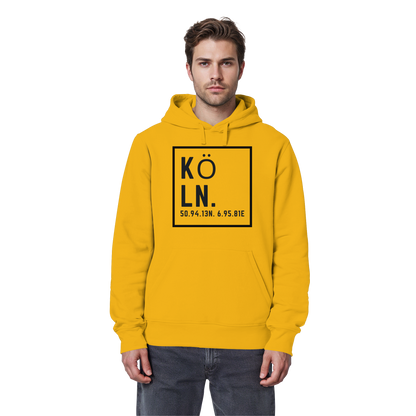 Köln Koordinaten (großer Druck auf der Brust) - Organic Basic Hoodie