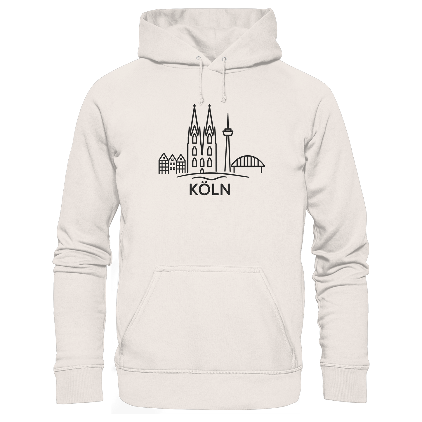 Köln Skyline (großer Druck auf der Brust) - Organic Basic Hoodie
