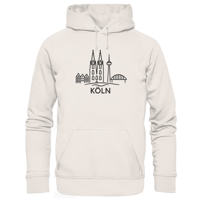 Köln Skyline (großer Druck auf der Brust) - Organic Basic Hoodie