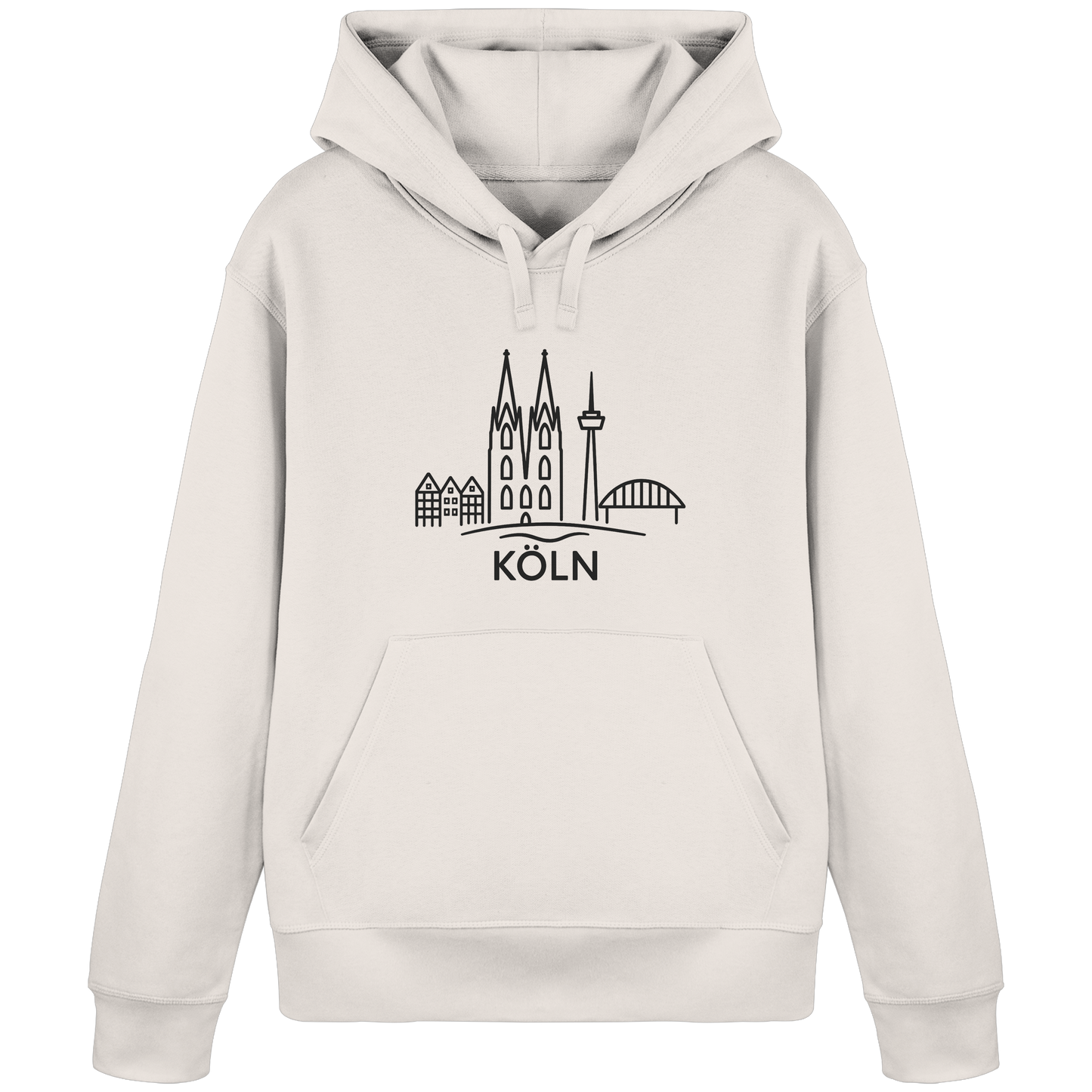 Köln Skyline (großer Druck auf der Brust) - Organic Basic Hoodie