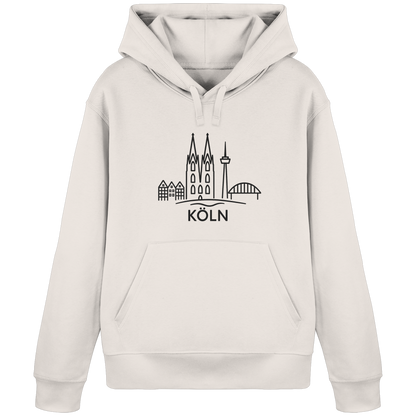 Köln Skyline (großer Druck auf der Brust) - Organic Basic Hoodie