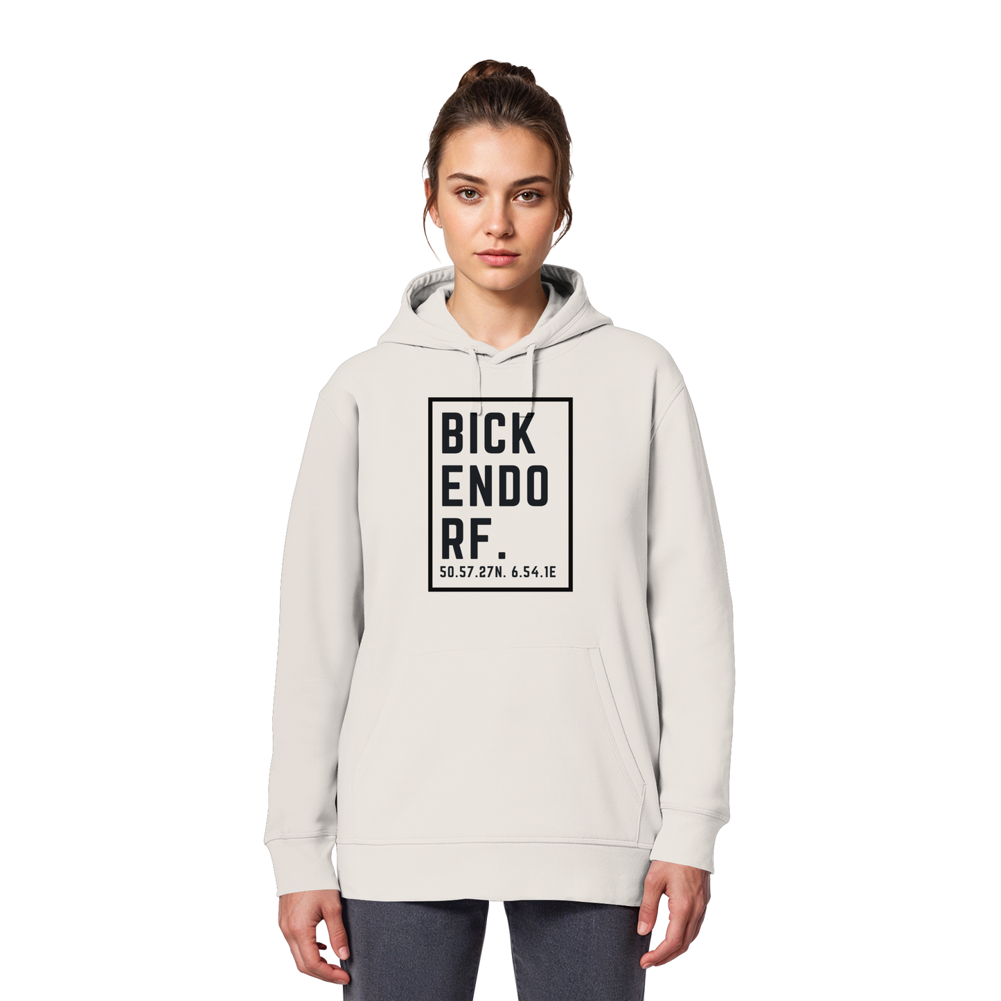 Bickendorf Koordinaten (großer Druck auf der Brust) - Organic Basic Hoodie