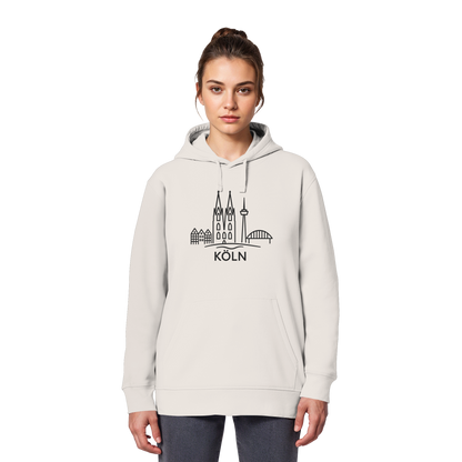 Köln Skyline (großer Druck auf der Brust) - Organic Basic Hoodie
