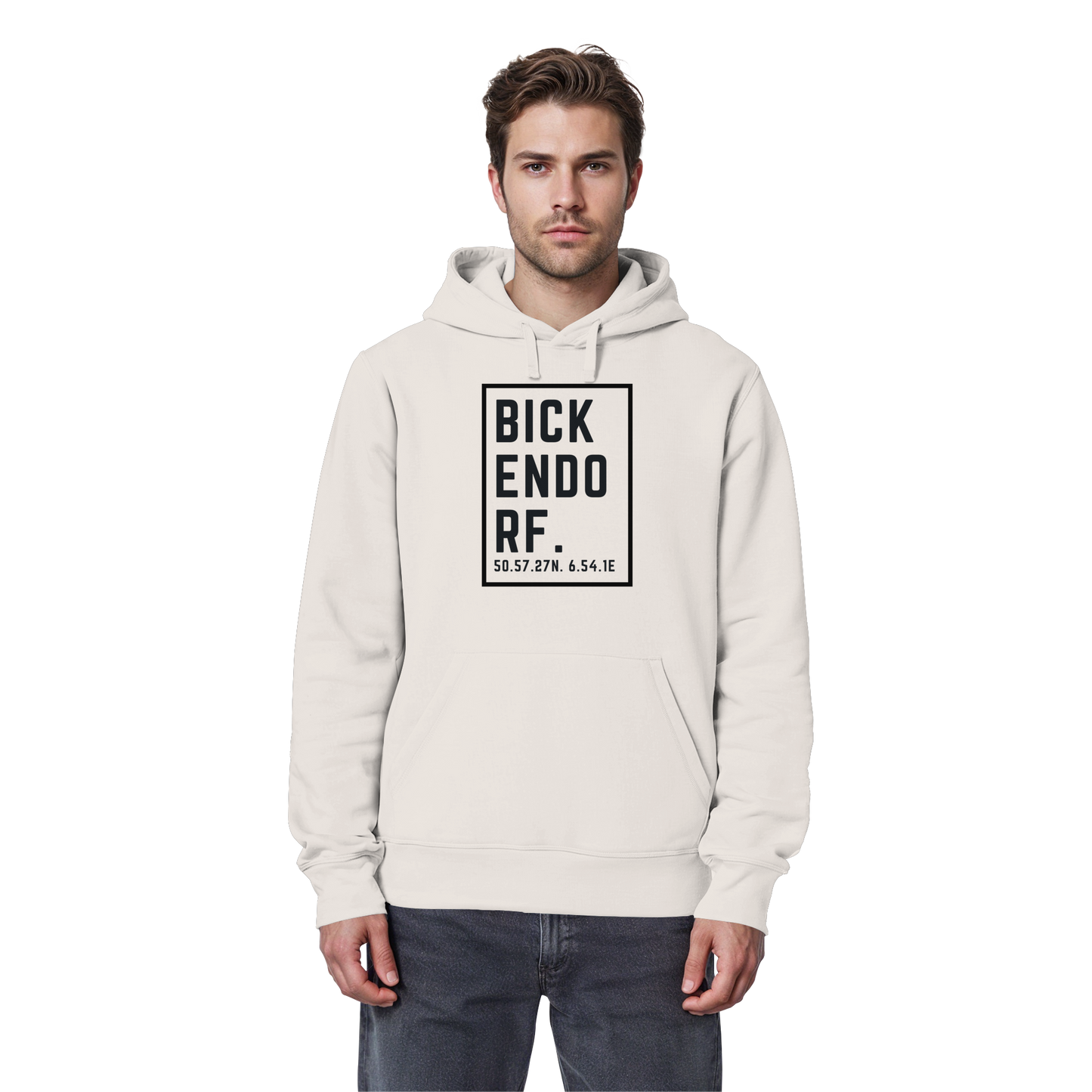 Bickendorf Koordinaten (großer Druck auf der Brust) - Organic Basic Hoodie