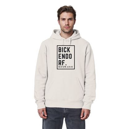 Bickendorf Koordinaten (großer Druck auf der Brust) - Organic Basic Hoodie