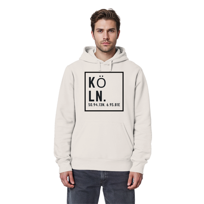 Köln Koordinaten (großer Druck auf der Brust) - Organic Basic Hoodie