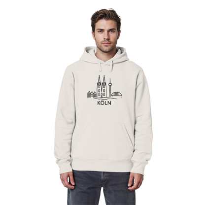 Köln Skyline (großer Druck auf der Brust) - Organic Basic Hoodie